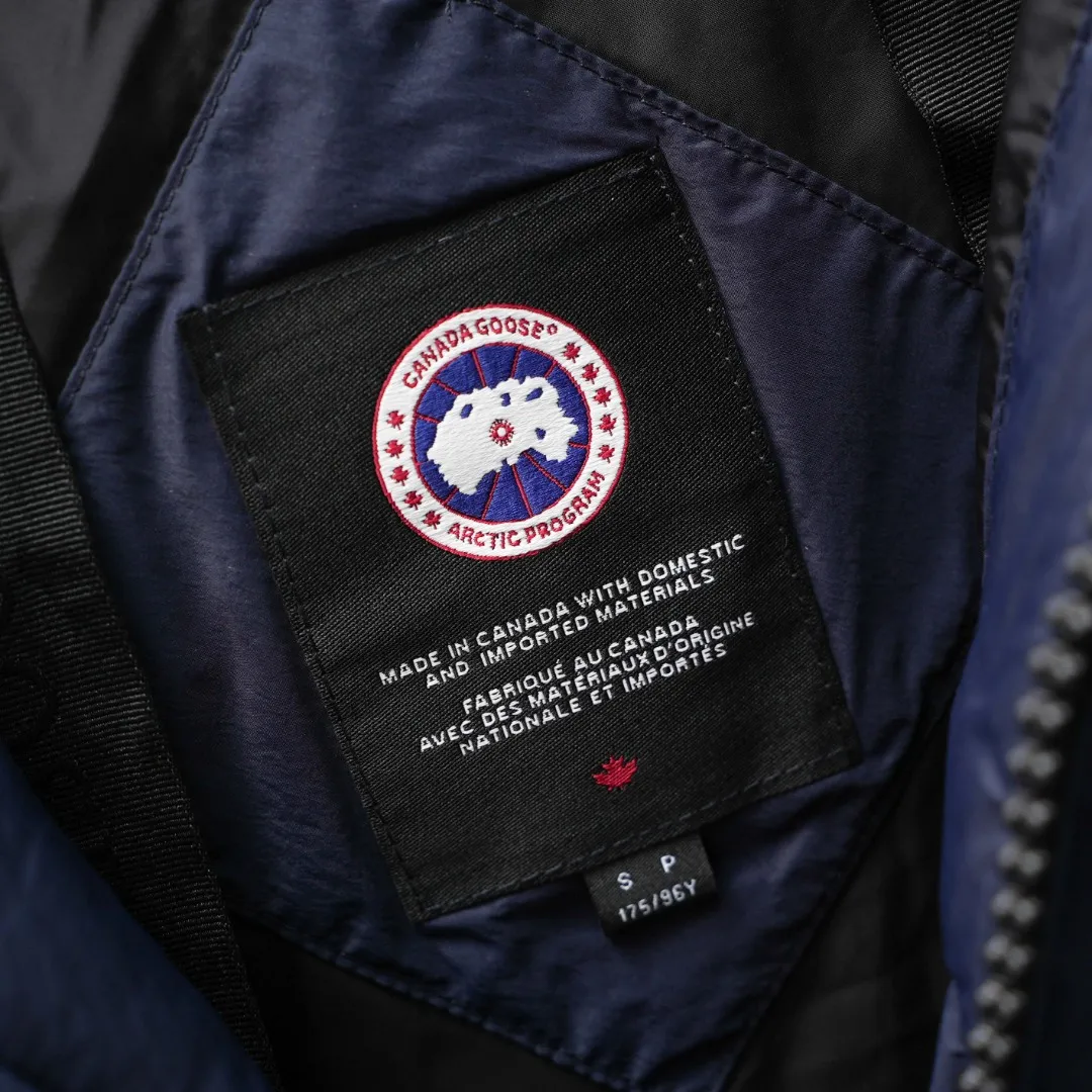 P1160 CANADA GOOSE丨Canada Goose 2800 Long Armband Hooded Down Jacket Color: Dark Blue Red Label Size: XS-XXL